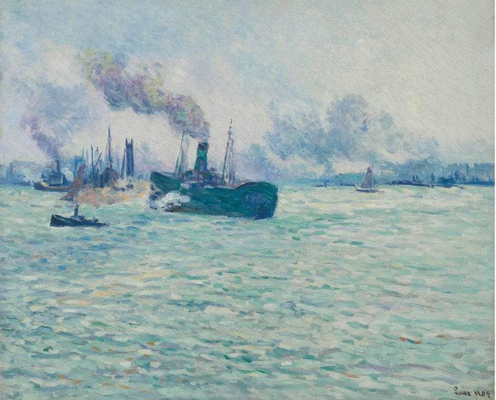 Rotterdam, Scène De Port by Maximilien Luce — hand-painted landscape oil painting reproduction on canvas