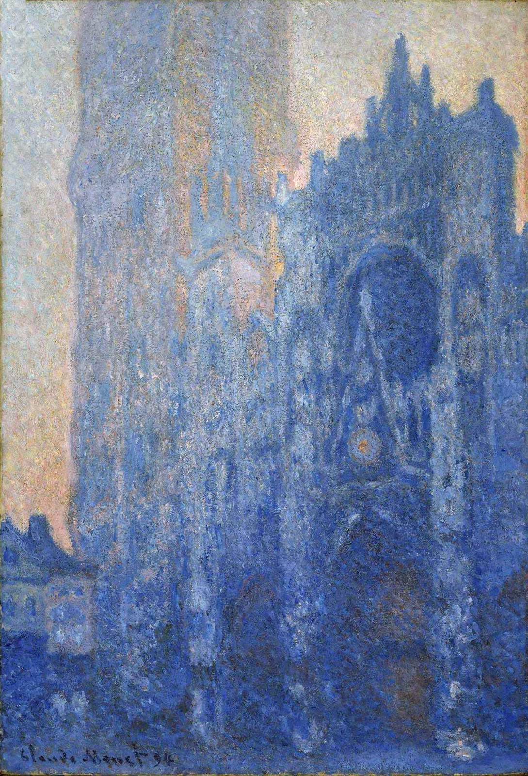 Rouen Cathedral Façade and Tour d'Albane (Morning Effect) - Claude Monet