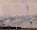 Rouen, Fog Effect by Camille Pissarro — urban oil painting wall art, Impressionism