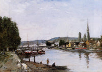 Rouen, View from the Queen's Way by Eugene Boudin — hand-painted animal oil painting reproduction on canvas