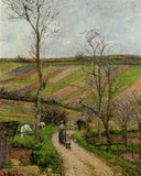 Route du Fond in Hermitage, Pontoise by Camille Pissarro — rural oil painting wall art, Impressionism