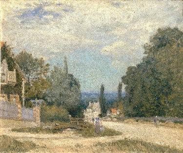 Route from Louveciennes by Alfred Sisley — hand-painted botanical oil painting reproduction on canvas