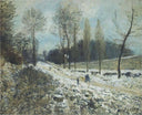 Route to Marly Le Roi in Snow by Alfred Sisley — hand-painted botanical oil painting reproduction on canvas