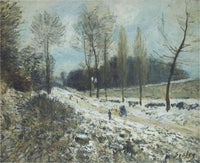 Route to Marly Le Roi in Snow by Alfred Sisley — hand-painted botanical oil painting reproduction on canvas