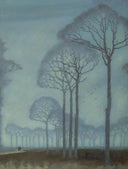 Row of trees by Jan Mankes — forest oil painting wall art, Symbolism