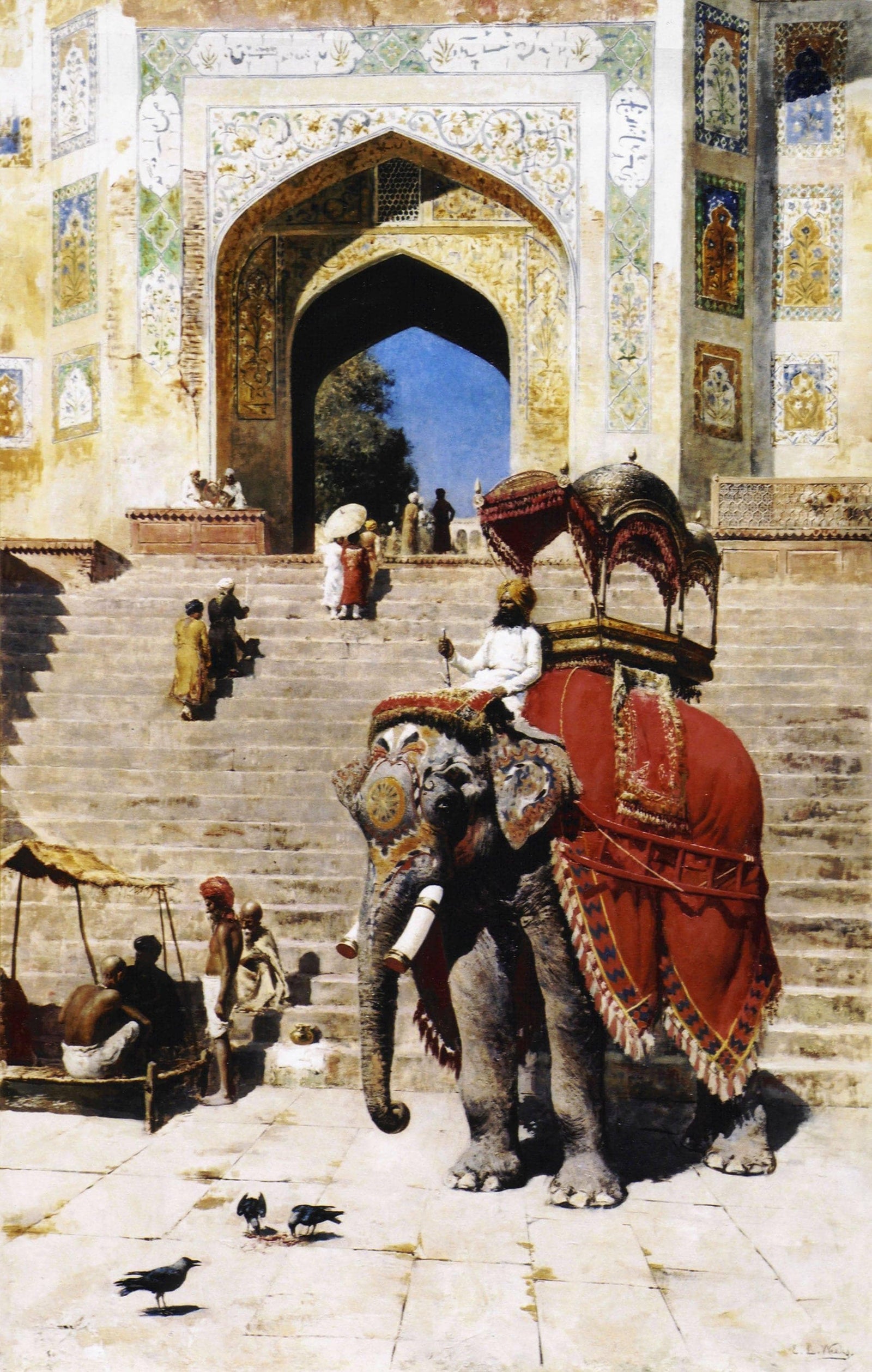 Royal Elephant at the Gateway to the Jami Masjid, Mathura