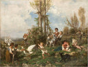 The spring by Filippo Palizzi — hand-painted landscape oil painting reproduction on canvas
