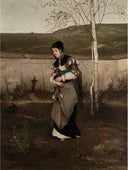 Remembering by Vaclav Brozik — female oil painting wall art, Realism