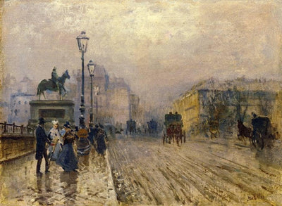 Rue de Paris with Carriages in study