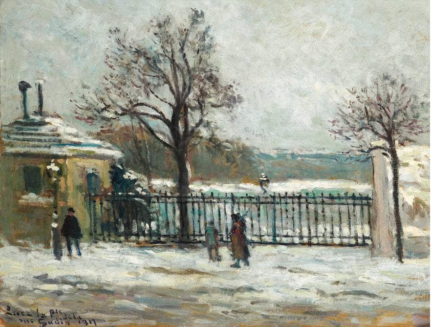 Rue Gudin, Winter View Of The Garden by Maximilien Luce — hand-painted landscape oil painting reproduction on canvas