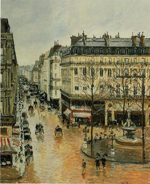 Rue Saint Honore, Afternoon, Rain Effect - Camille Pissarro