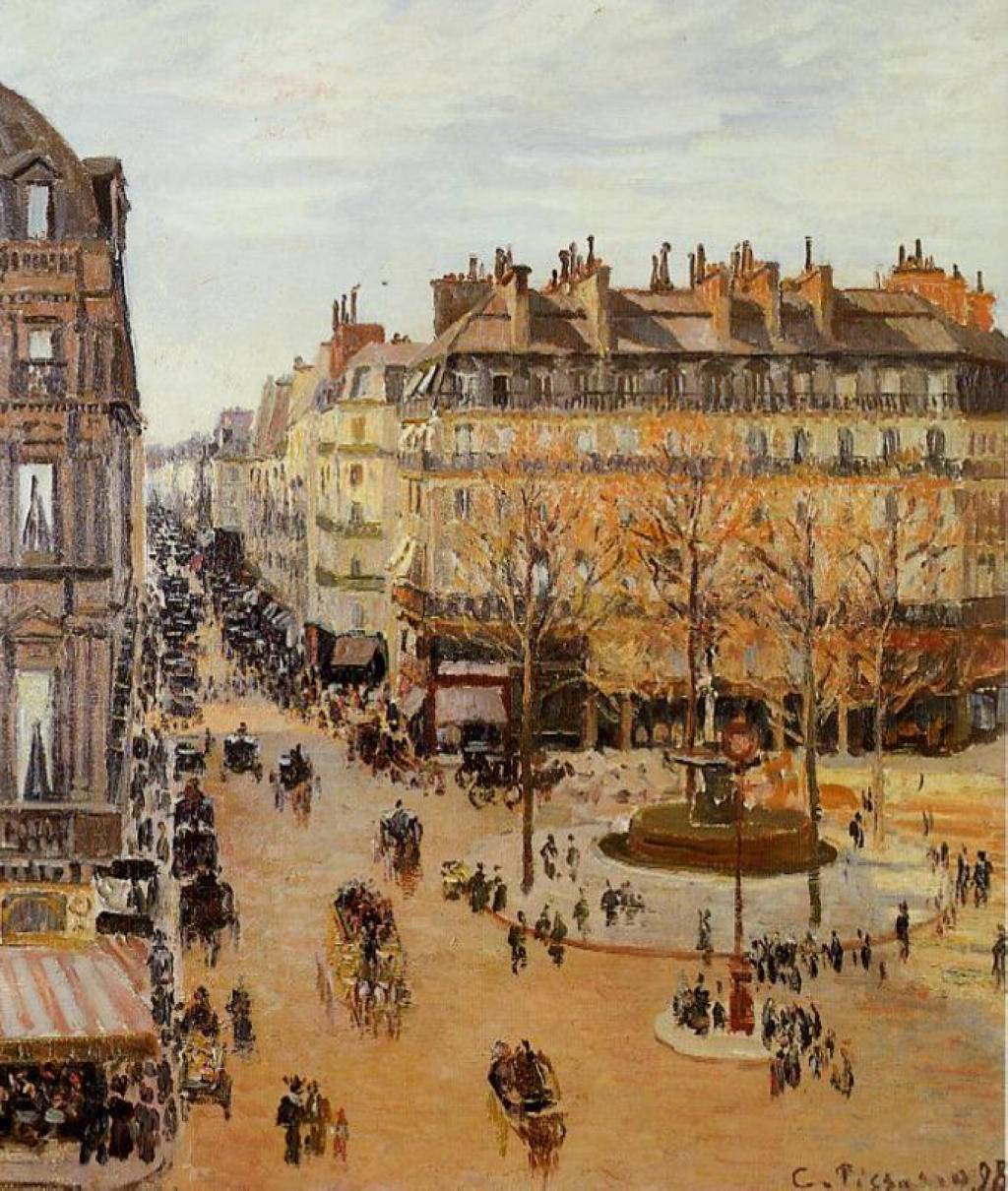 Rue Saint-Honore, Sun Effect, Afternoon - Camille Pissarro