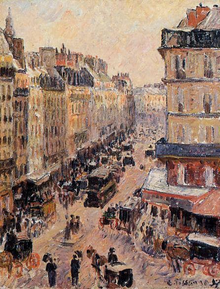 Rue Saint Lazare by Camille Pissarro — hand-painted architectural oil painting reproduction on canvas