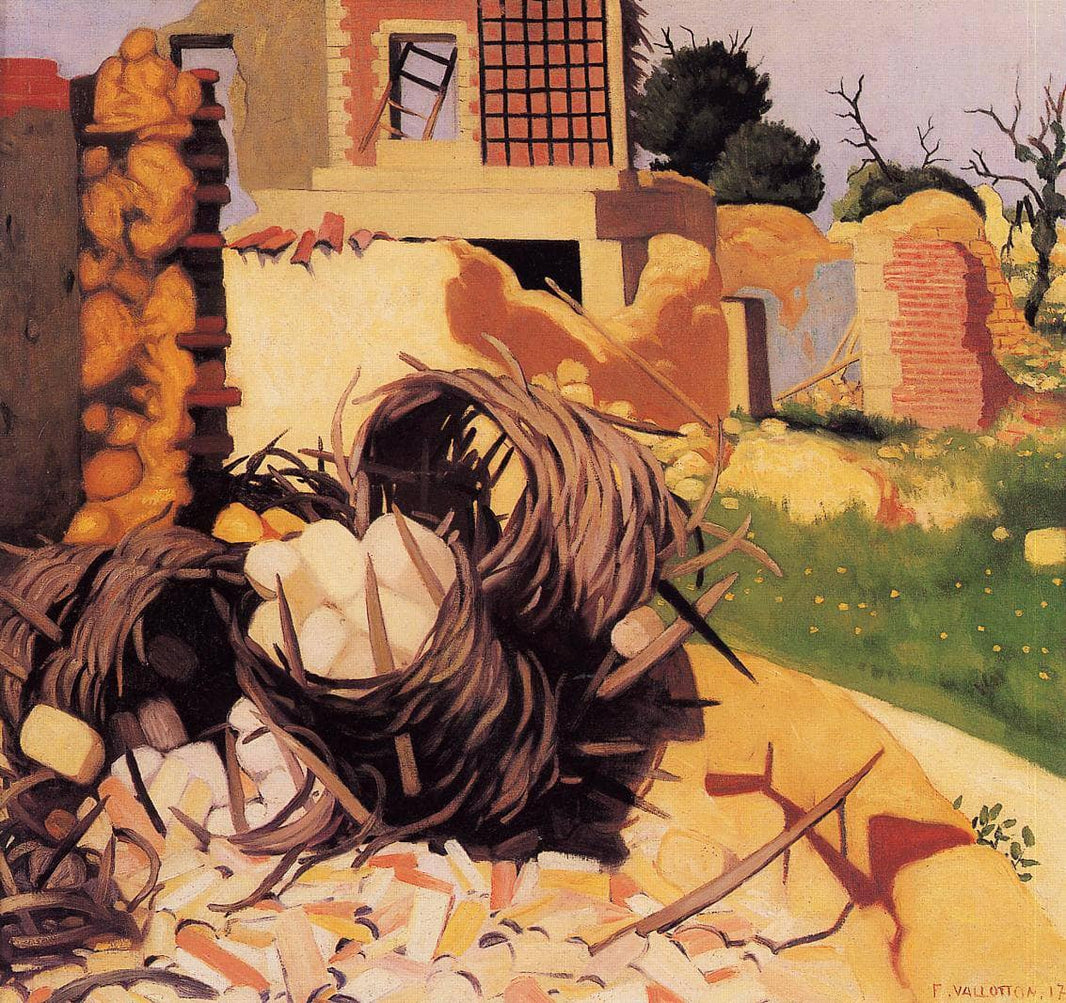 Ruins at Souain by Felix Vallotton — hand-painted abstract oil painting reproduction on canvas