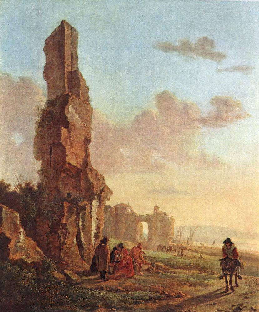 Ruins at the Sea by Jan Dirksz Both — hand-painted landscape oil painting reproduction on canvas