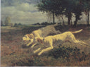 Running dogs by Constant Troyon — rural oil painting wall art, Realism