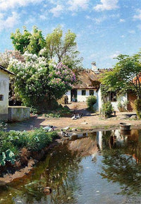 Rural Landscape by Peder Mørk Mønsted — hand-painted landscape oil painting reproduction on canvas