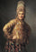 Russian Girl in Folk Costume in entryway