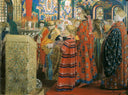 Russian Women of the XVII century in Church by Andrei Ryabushkin — hand-painted cultural oil painting reproduction on canvas