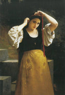 Rustic toilet by William-Adolphe Bouguereau — hand-painted portrait oil painting reproduction on canvas