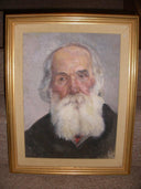 Portrait of an old man (possibly Lev Tolstoy) by Ivan Tvorozhnikov — male oil painting wall art, Realism