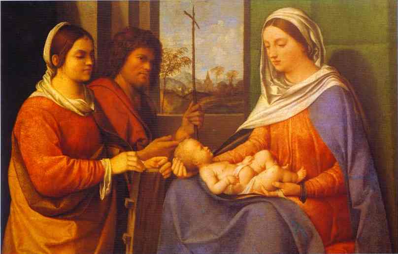 Sacred conversation by Giorgione — hand-painted cultural oil painting reproduction on canvas