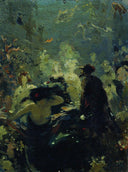 Sadko in the Underwater Kingdom by Ilya Repin — hand-painted landscape oil painting reproduction on canvas