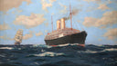 Sail and Steam in Majesty by Thomas Somerscales — ships oil painting wall art