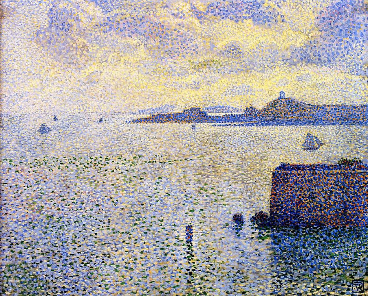 Sailboats and Estuary - Theo van Rysselberghe