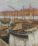Sailboats in the Port by Henri Martin — hand-painted architectural oil painting reproduction on canvas