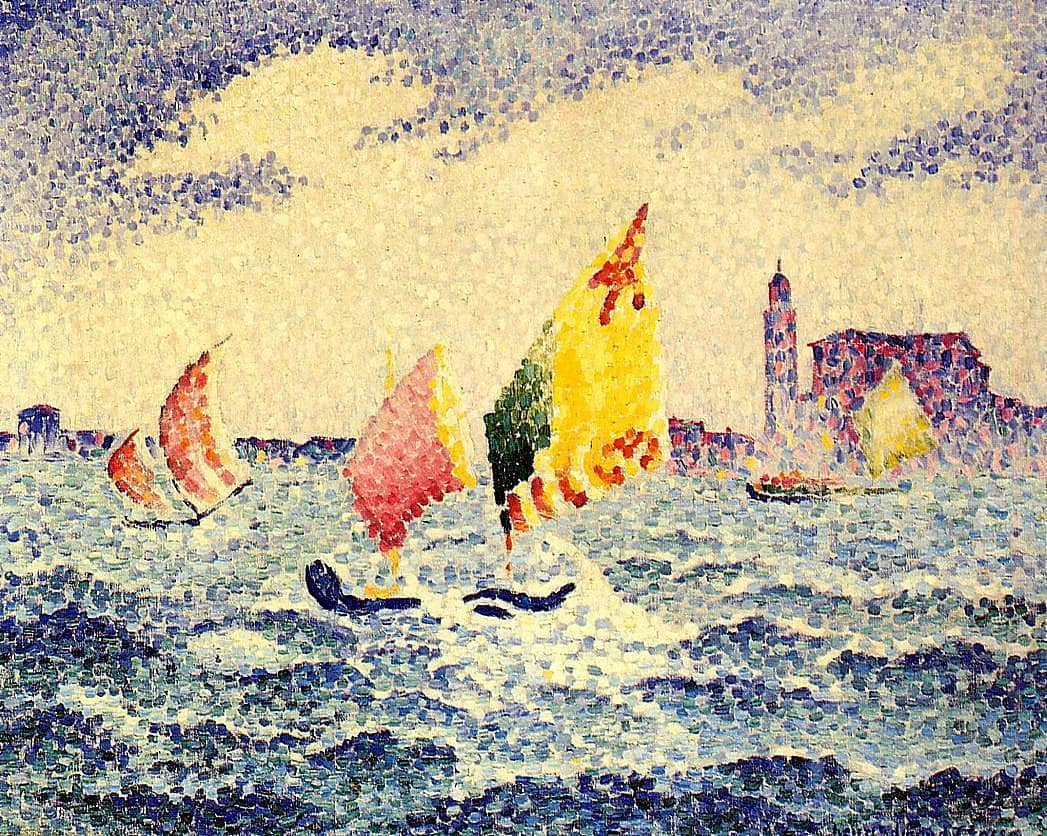 Sailboats near Chicago by Henri-Edmond Cross — hand-painted nautical oil painting reproduction on canvas