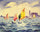 Sailboats near Chicago in bedroom
