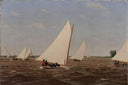 Sailboats Racing on the Delaware by Thomas Eakins — ships oil painting wall art, Realism