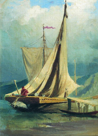 Sailboats. Study by Fyodor Vasilyev — oil painting reproduction