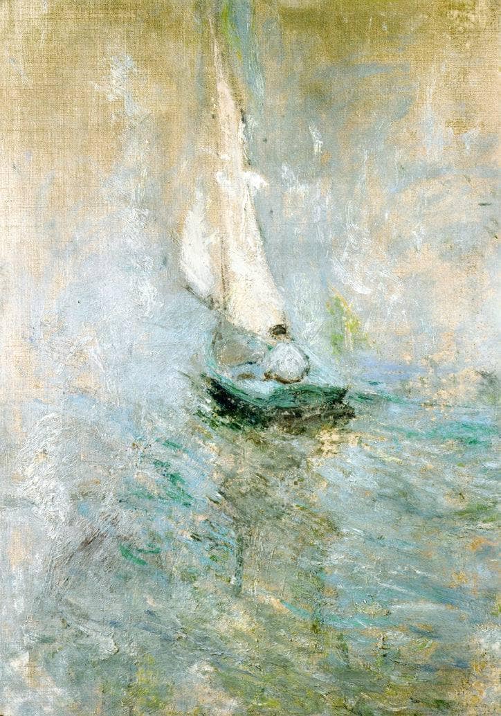 Sailing in the Mist by John Henry Twachtman — hand-painted nautical oil painting reproduction on canvas
