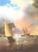Sailing ship by Ivan Aivazovsky — ships oil painting wall art, Romanticism
