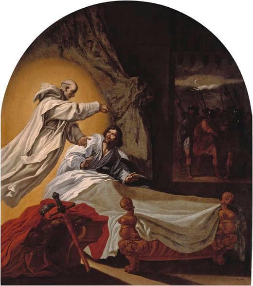 Saint Bruno Appears to Rogerio Guiscardo Count of Apulia and Calabria by Vicente Carducho — hand-painted cultural oil painting reproduction on canvas