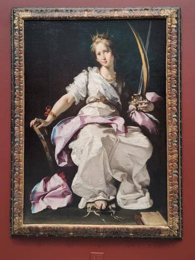 Saint Catherine of Alexandria in home office