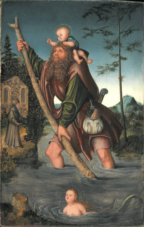 Saint Christopher by Lucas Cranach the Elder — hand-painted cultural oil painting reproduction on canvas