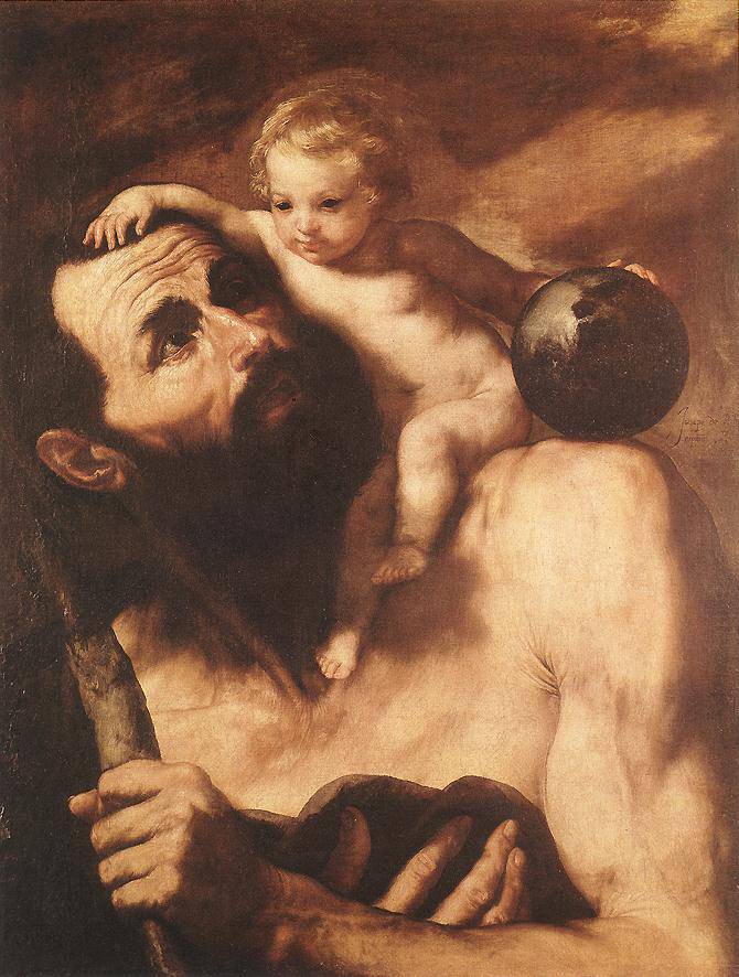 Saint Сhristopher by Jusepe de Ribera, hand-painted cultural oil painting reproduction on canvas