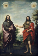 Saint John the Baptist Pointing to Christ by Bartolome Esteban Murillo — religion oil painting wall art, Baroque