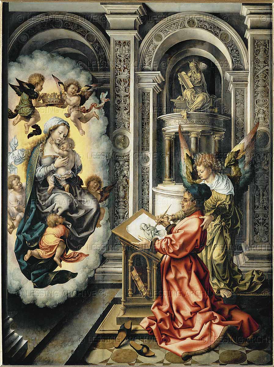 Saint Luke painting the Virgin - Mabuse