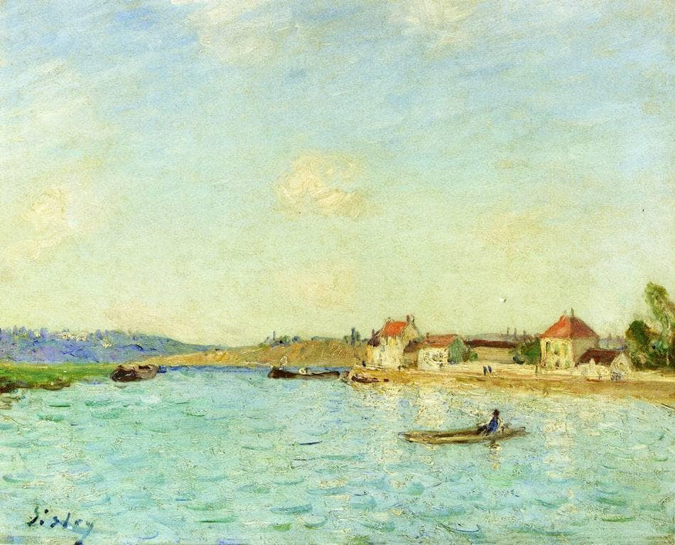 Saint Mammes by Alfred Sisley — hand-painted architectural oil painting reproduction on canvas