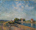 Saint Mammes, Loing Canal by Alfred Sisley — hand-painted landscape oil painting reproduction on canvas