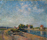 Saint Mammes, Loing Canal by Alfred Sisley — hand-painted landscape oil painting reproduction on canvas