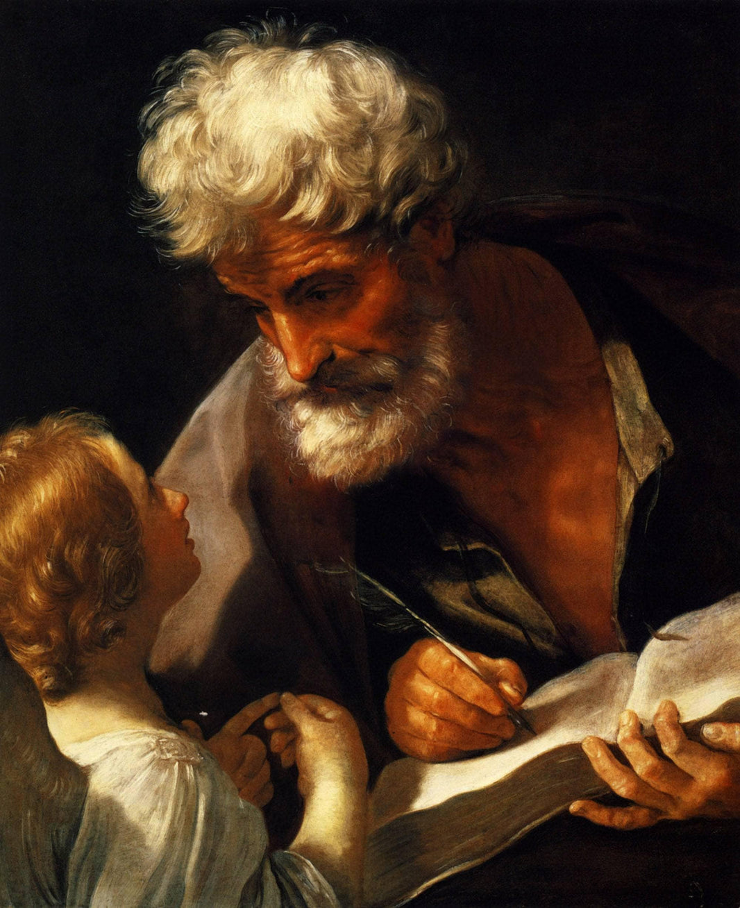 Saint Matthew by Guido Reni — hand-painted portrait oil painting reproduction on canvas