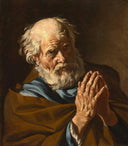 Saint Peter praying by Matthias Stom — hand-painted portrait oil painting reproduction on canvas
