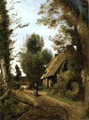Saint Quentin Des Pres (Oise), near Gournay En Bray by Camille Corot — hand-painted botanical oil painting reproduction on canvas
