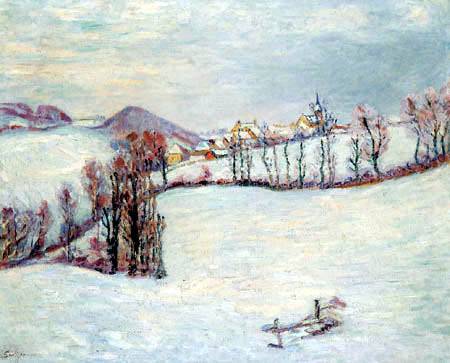 Saint-Sauves under the snow - Armand Guillaumin