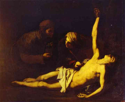 Saint Sebastian Attended by Saint Irene by Jusepe de Ribera — oil painting reproduction